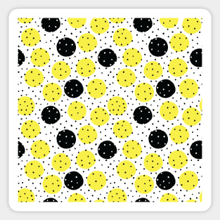 Black And Yellow Polka Dot Pattern Sticker